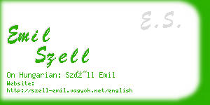 emil szell business card